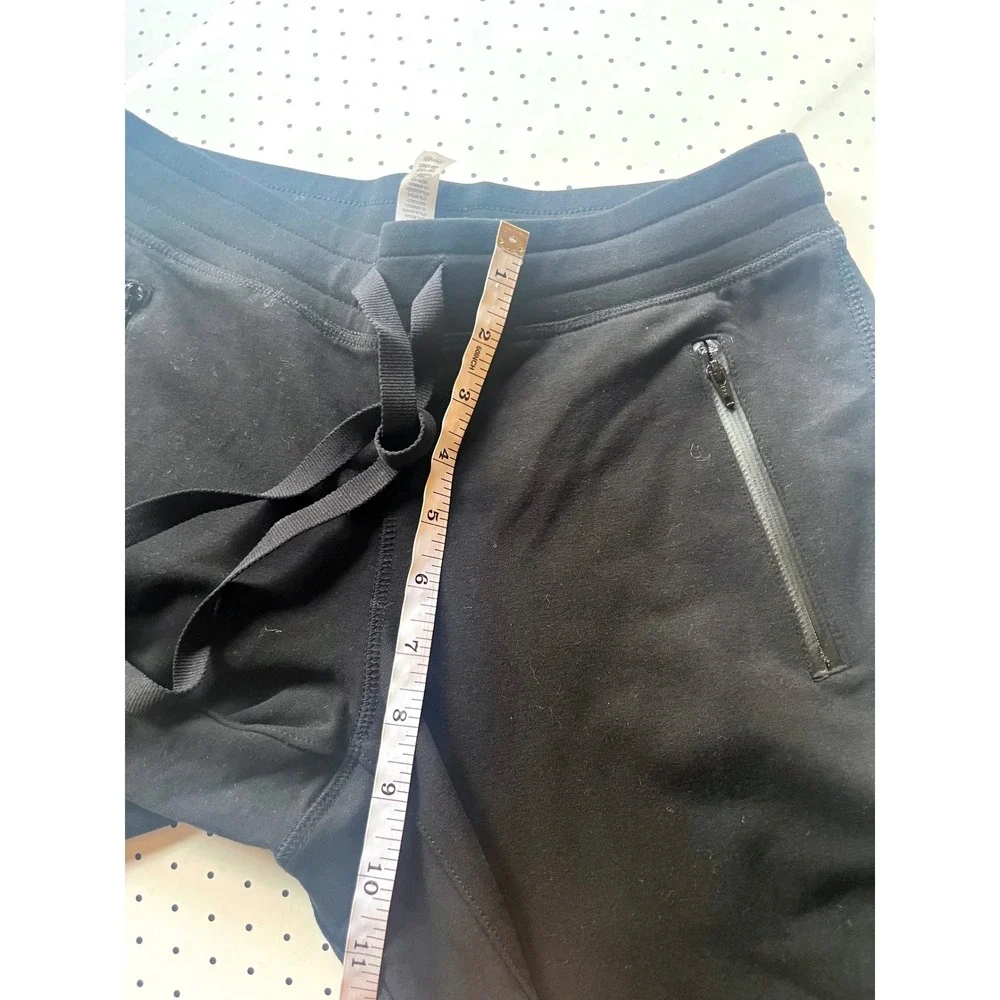 Alo Yoga Moto Leggings Womens XS Black Ribbed Biker Jogger Pants Zip Pockets